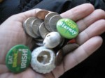 Change! Plus two seashells and some St. Patty's day buttons.